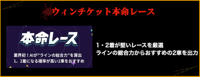 ウィンチケット　本命レース
