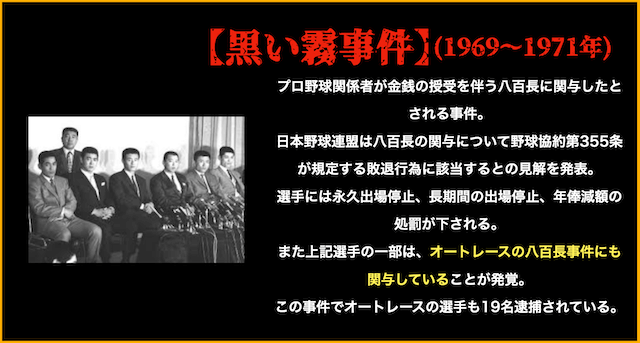 黒い霧事件　オートレース八百長事件