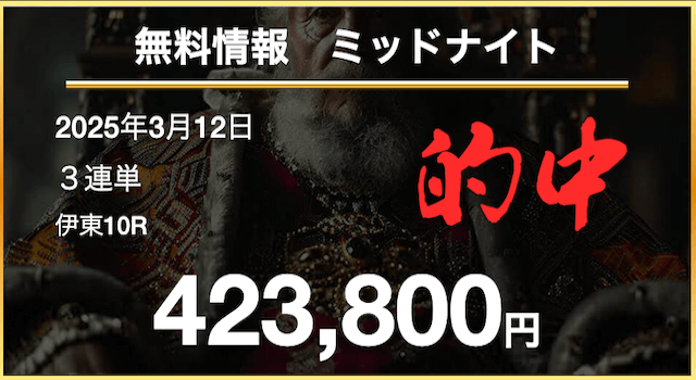 ケイリンエンペラー　的中実績　2025年3月12日