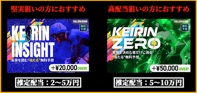 トリリオン競輪　無料予想　2種類